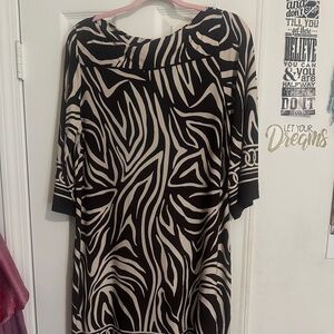 Dress; Size 16; Brown/cream